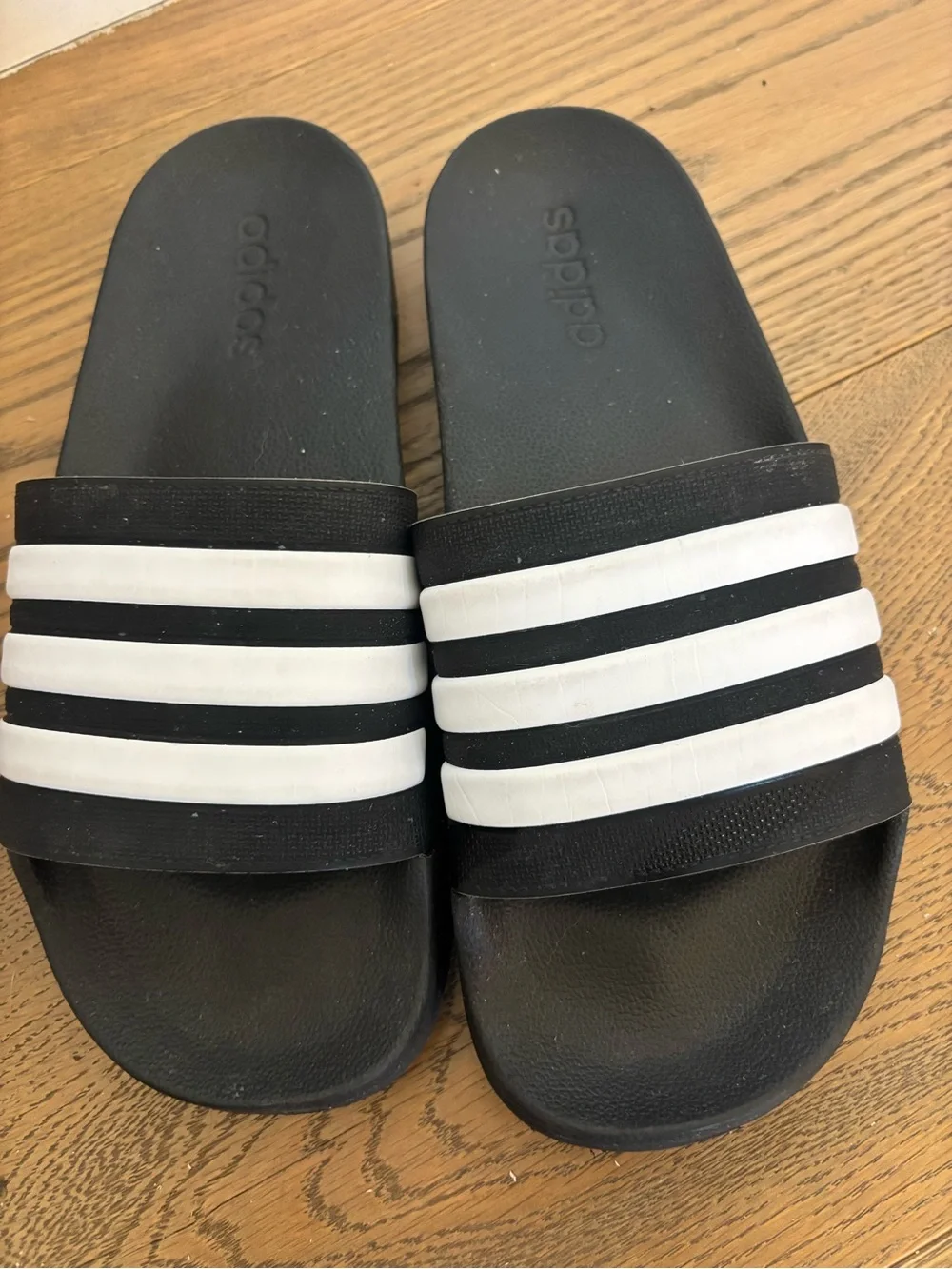 adidas Black and White Slide Sandal - Men’s